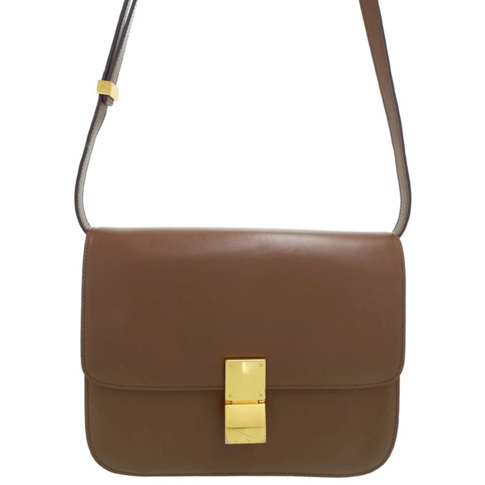 Celine Shoulder Box bag Leather Brown